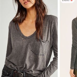 Free people Betty long sleeve tee- yellow